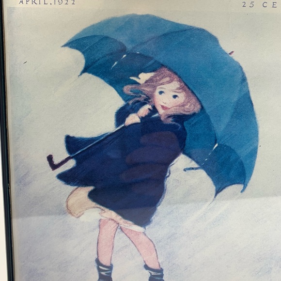 Jessie Willcox Smith “Good Housekeeping” 1922- Girl With Umbrella Framed Print - Picture 5 of 9